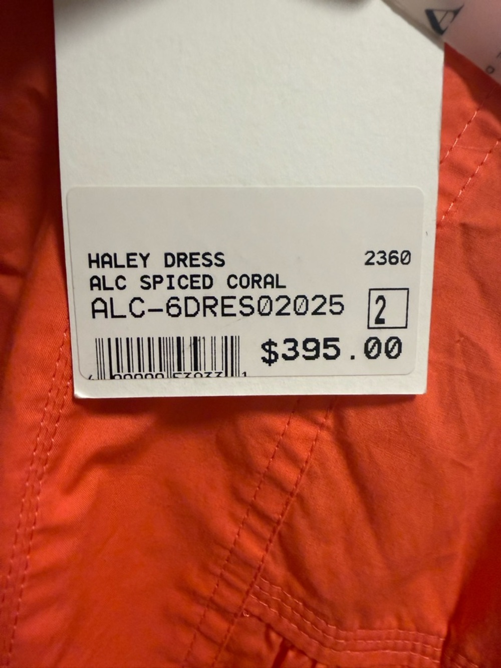A.L.C. - Haley Cotton V-Neck Mini Dress in Spiced Coral - NWT - Size 2 - Picture 5 of 6